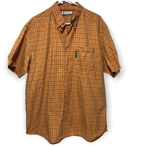 Columbia Plaid Print Mens Short Sleeve Button‎ Up Shirt - Large